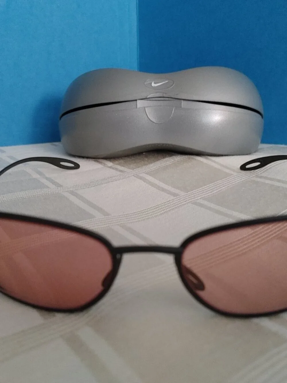 Vintage NIKE Oval Lenses & Black Metal Frames with NIKE Case